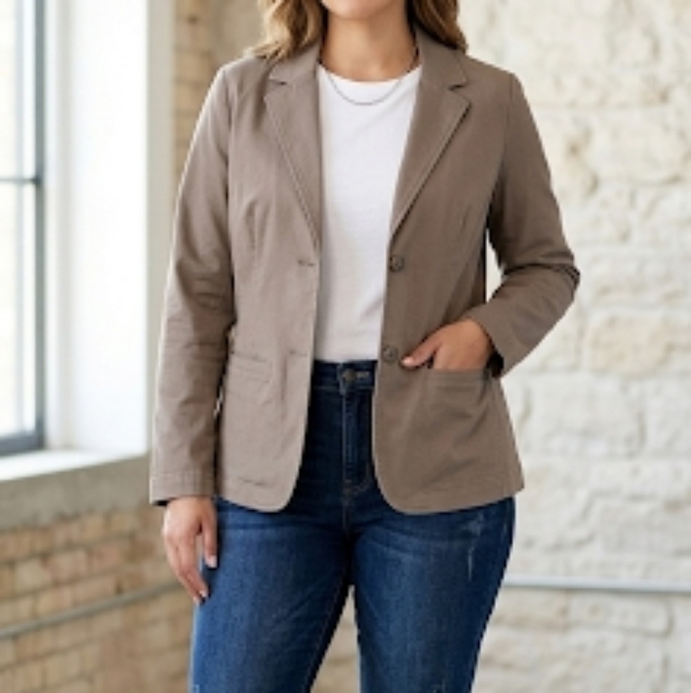 Liz Claiborne Women Size 4 Beige Blazer - Picture 1 of 15